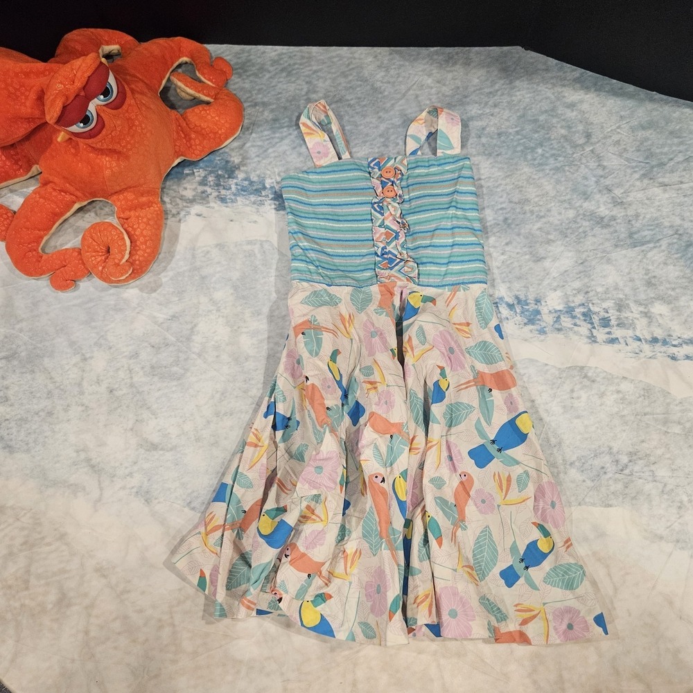 Eleanor Rose Toucan Birds Girls Dress Size 8/10 Summer Twirl‎ Adjustable Straps